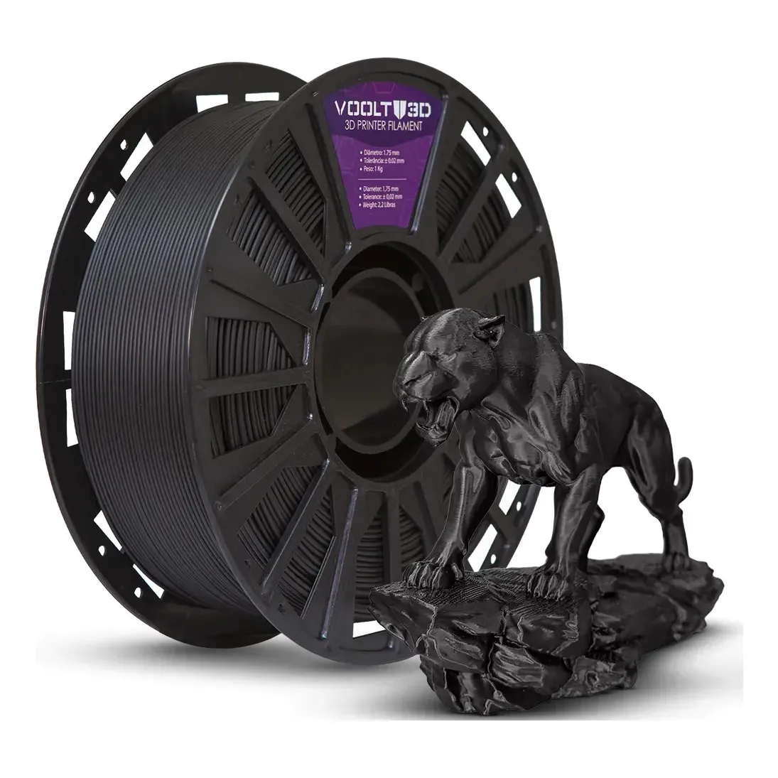 Filamento pla volt3D 1kg preto